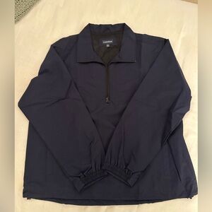Lands’ End Navy Windbreaker/Rain Quarter Zip